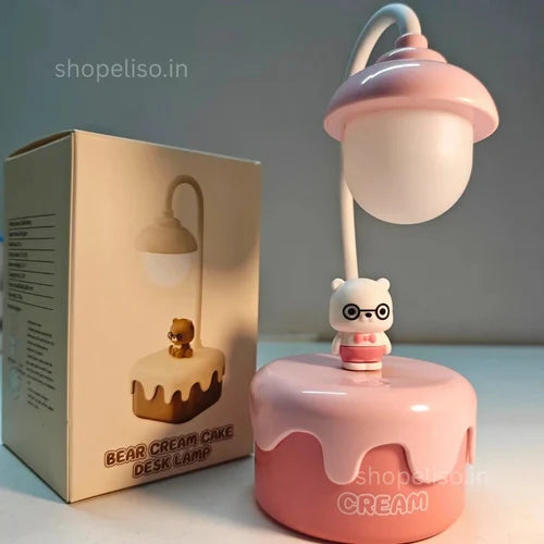 Bear Cream Cake Night Study Desk Lamp With Adjustable LED For Home Table Lamp